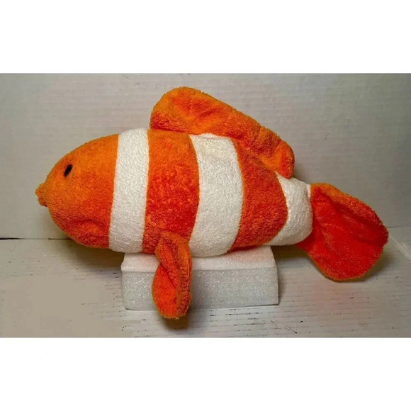 TY Pluffies Soft Gilly The‎ Clown Fish 12" Plush Stuffed Animal Toy 2006 - Picture 1 of 6